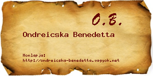 Ondreicska Benedetta névjegykártya